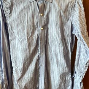 Elegant Light Blue Striped Dress Shirt